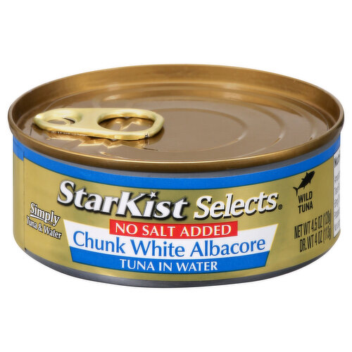 StarKist Tuna in Water, No Salt Added, Chunk White Albacore