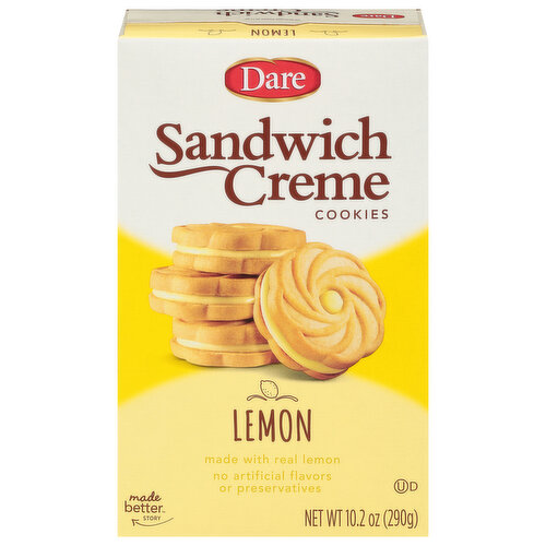 Dare Cookies, Creme Filled, Lemon, Premium