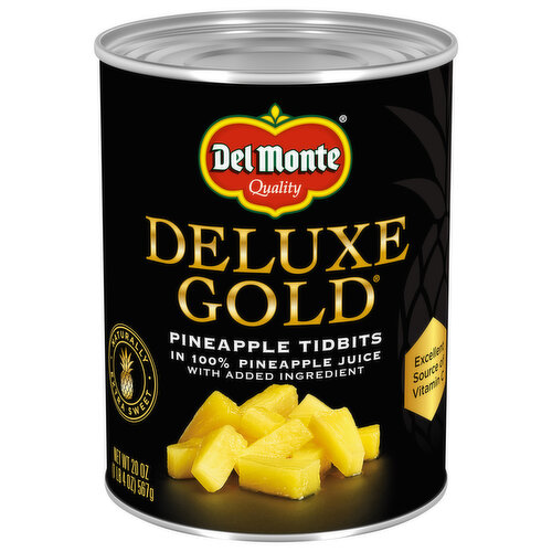 Del Monte Deluxe Gold Pineapple Tidbits in 100% Pineapple Juice