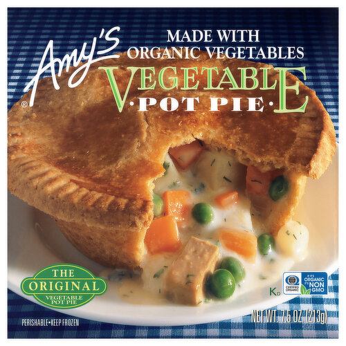 Amy's Kitchen Original Frozen Vegetable Pot Pie, Made with Organic Vegetables, Non-GMO