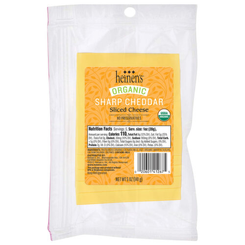 Heinen's Organic Sliced Sharp Cheddar Cheese