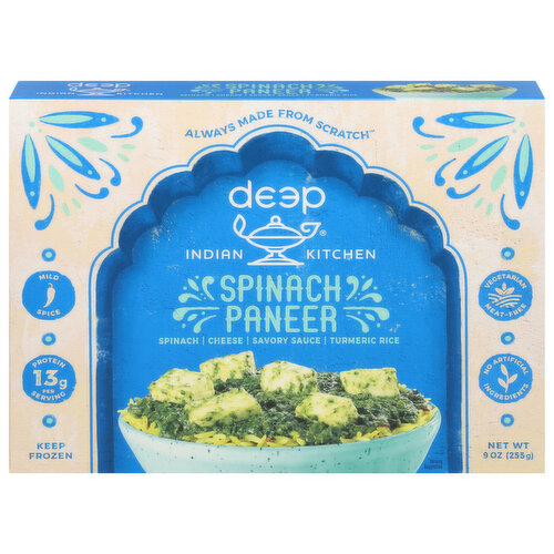 Deep Indian Kitchen Spinach Paneer, Mild Spice