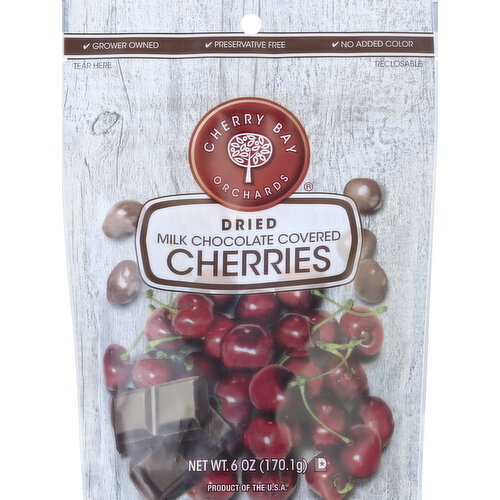 Cherry Bay Orchards Cherries, Dried, Milk Chocolate Covered