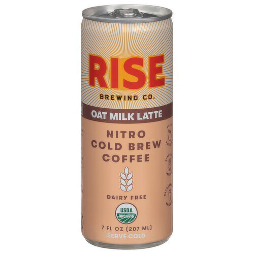 Rise Coffee, Nitro Cold Brew, Dairy Free, Oat Milk Latte