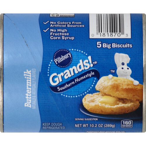 Pillsbury Grands! Homestyle Biscuits, Buttermilk, 5 Count
