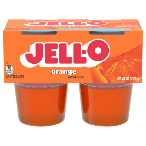 Jell-O Original Orange Ready-to-Eat Jello Cups Gelatin Snack