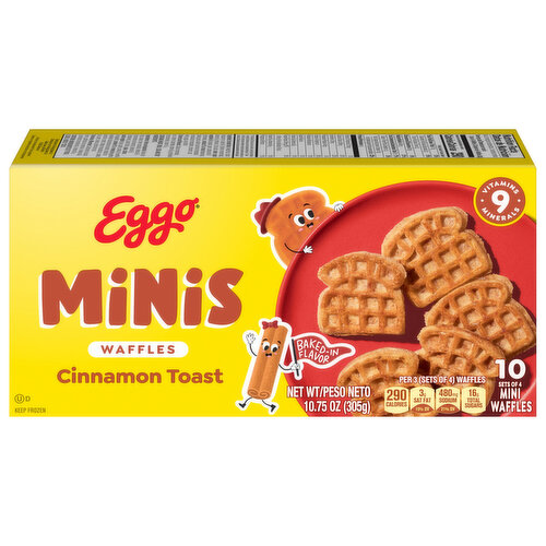 Eggo Mini Frozen Waffles, Frozen Breakfast, All Day Kids Snacks, Cinnamon Toast