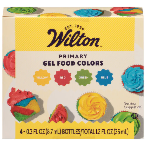 Wilton Red, Yellow, Green and Blue Gel Food Color Set, 4-Count