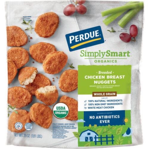 Perdue SimplySmart Organics Breaded Chicken Breast Nuggets, Whole Grain