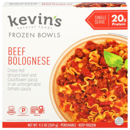 Kevin's Natural Foods Beef Bolognese Bowl