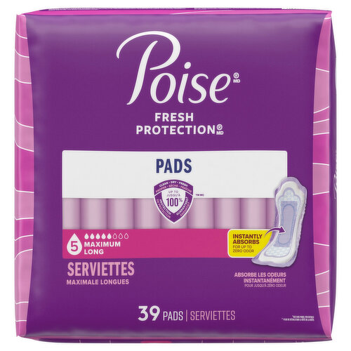 Poise Max Absorb Long W Side Shield Pads