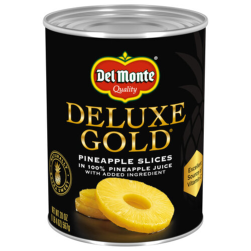 Del Monte Deluxe Gold Pineapple Slices in 100% Pineapple Juice