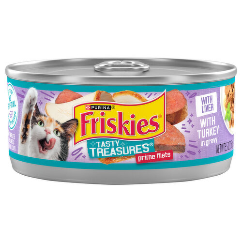Friskies Gravy Wet Cat Food, Tasty Treasures With Turkey & Liver