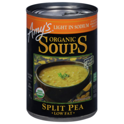 Amy's Kitchen Organic Split Pea Soup, Light in Sodium, Low Fat, Gluten free