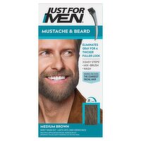 Just For Men Mustache & Beard M-35 Medium Brown Facial Haircolor Kit, multiple application, 1 Each