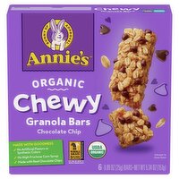 Annie's Organic Chocolate Chip Chewy Granola Bars, 0.89 oz, 6 count, 6 Each
