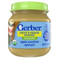 Gerber 2nd Foods Organic Fruit & Veggie Blends Baby Food, 6+ Months Sitter, 4 oz, 1 Each