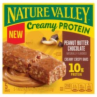 Nature Valley Peanut Butter Chocolate Creamy Crispy Protein Bars, 1.49 oz, 5 count, 1 Each