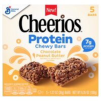 Cheerios Chocolate Peanut Butter Protein Chewy Bars, 1.27 oz, 5 count, 1 Each