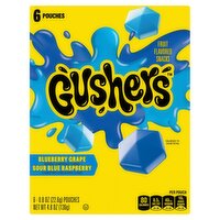 Gushers Fruit Flavored Snacks, 0.8 oz, 6 count, 1 Each