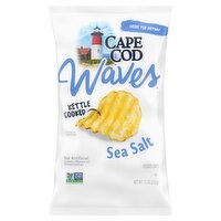Cape Cod Waves Kettle Cooked Sea Salt Potato Chips, 7.5 oz, 7.5 Ounce