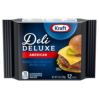 Kraft Deli Deluxe American Cheese Slices, 12 count, 8 oz, 12 Each