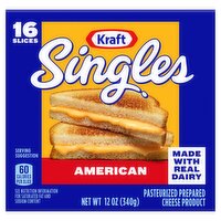 Kraft Singles American Cheese Slices, 16 count, 12 oz, 16 Each