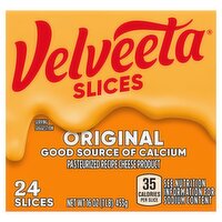 Velveeta Original Cheese Slices, 24 count, 16 oz, 24 Each
