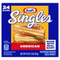 Kraft Singles American Cheese Slices, 24 count, 16 oz, 27 Each