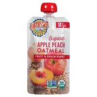Earth's Best Organic Apple Peach Oatmeal Fruit & Grain Puree Baby Food, 2 6+ Months, 3.5 oz, 4.2 Ounce