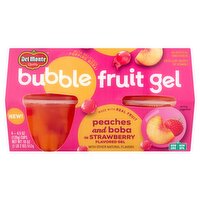 Del Monte Peaches and Boba in Strawberry Flavored Bubble Fruit Gel, 4.5 oz, 4 count, 1 Each