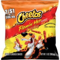 Cheetos Crunchy Cheese Flavored Snacks Flamin' Hot Flavored 1 Oz, 1 Ounce