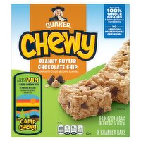 Quaker Chewy Peanut Butter Chocolate Chip Granola Bars, 0.84 oz, 8 count, 8 Each