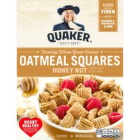 Quaker Oatmeal Squares Crunchy Whole Grain Cereal Honey Nut 14.5 Oz, 14.5 Ounce
