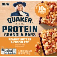 Quaker Protein Granola Bars Peanut Butter & Chocolate 1.41 Oz 5 Count, 1 Each