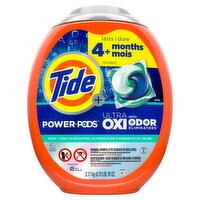 Tide Plus Power Pods Ultra Oxi with Odor Eliminators Detergent, 45 count, 76 oz, 45 Each
