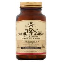 Solgar Ester-C Plus Vitamin C Dietary Supplement, 500 mg, 100 count, 100 Each