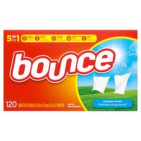 Bounce Fabric Softener Sheets, Outdoor Fresh Scent, 120 Count, 1 Each