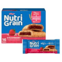 Kellogg's Nutri Grain Strawberry Breakfast Bars, 1.3 oz, 16 count, 16 Each