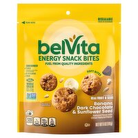 Belvita Banana, Dark Chocolate & Sunflower Seed Energy Snack Bites, 5 oz, 1 Each