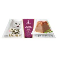 Purina Fancy Feast Gems Mousse Paté with Beef Gourmet Cat Food, 2 oz, 2 count, 1 Each