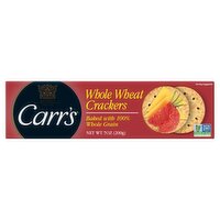 Carr's Crackers, Whole Grain, Whole Wheat, 7 Ounce