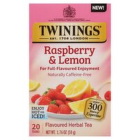 Twinings Raspberry & Lemon Flavoured Herbal Tea Bags, 20 count, 1.76 oz, 1 Each