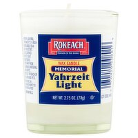 Rokeach Memorial Yahrzeit Light Wax Candle, 2.75 oz, 1 Each