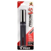 Pilot Precise V5 Extra Fine 0.5 mm Black Ink Premium Rolling Ball Pens, 2 count, 1 Each