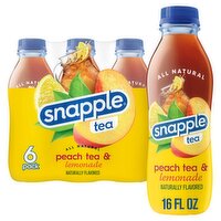 Snapple Lemonade & Peach Tea, 16 fl oz, 6 count, 1 Each