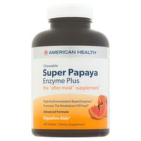 American Health Chewable Super Papaya Enzyme Plus Dietary Supplement, 360 count, 360 Each