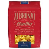 Barilla Al Bronzo Mezzi Rigatoni N.322 Enriched Macaroni Pasta, 1 lb, 1 Each