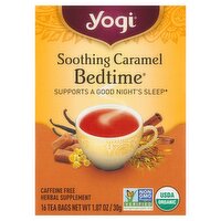 Yogi Soothing Caramel Bedtime Tea Bags Herbal Supplement, 16 count, 1.07 oz, 16 Each