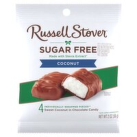 Russell Stover Sugar Free Sweet Coconut in Chocolate Candy, 4 count, 2 oz, 1 Each